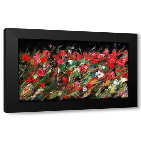 Red Rose Floral Black Modern Wood Framed Art Print with Double Matting by Wiley, Marta