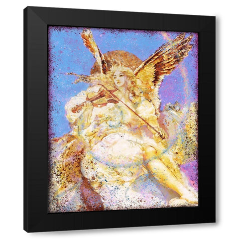 Fibonacci Angel Blue Black Modern Wood Framed Art Print with Double Matting by Wiley, Marta