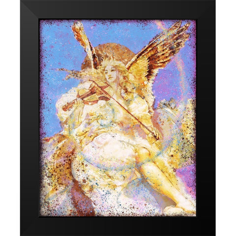 Fibonacci Angel Blue Black Modern Wood Framed Art Print by Wiley, Marta