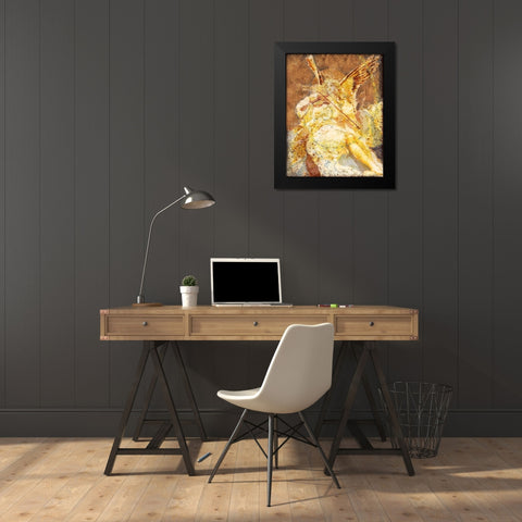 Fibonacci Angel Gold Black Modern Wood Framed Art Print by Wiley, Marta