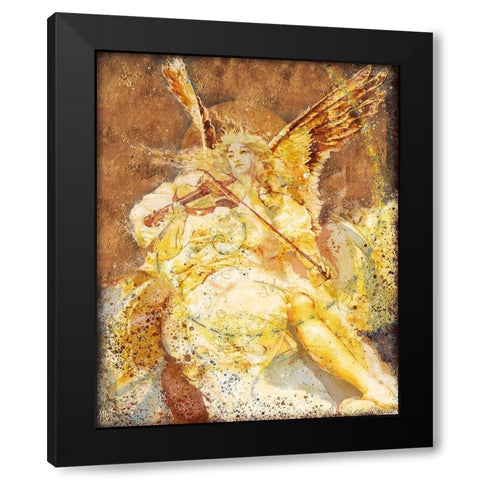 Fibonacci Angel Gold Black Modern Wood Framed Art Print by Wiley, Marta