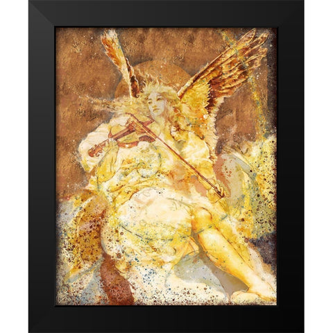 Fibonacci Angel Gold Black Modern Wood Framed Art Print by Wiley, Marta