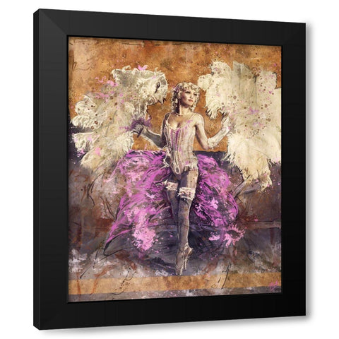 Vintage Dancer Black Modern Wood Framed Art Print by Wiley, Marta