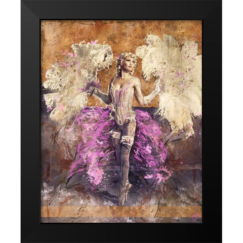 Vintage Dancer Black Modern Wood Framed Art Print by Wiley, Marta