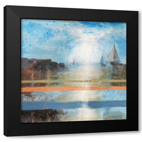 Blue Light Sailing Black Modern Wood Framed Art Print by Wiley, Marta