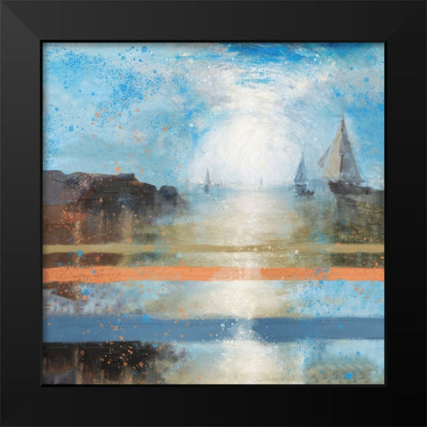 Blue Light Sailing Black Modern Wood Framed Art Print by Wiley, Marta