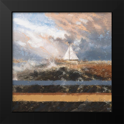 Sailing at dusk Black Modern Wood Framed Art Print by Wiley, Marta