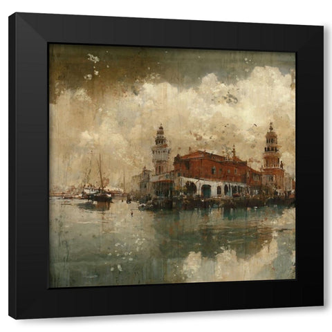 Rainy day in Venice II Black Modern Wood Framed Art Print with Double Matting by Wiley, Marta