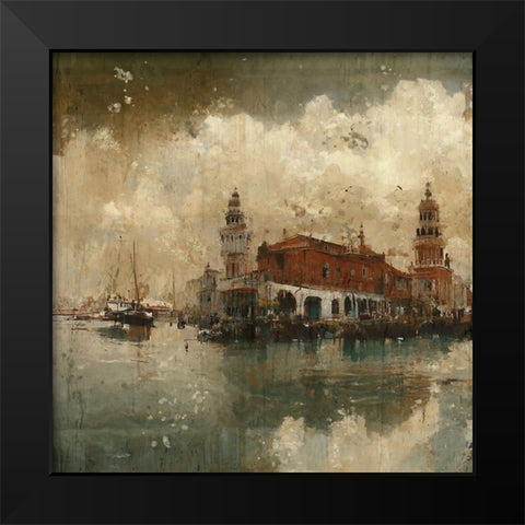 Rainy day in Venice II Black Modern Wood Framed Art Print by Wiley, Marta