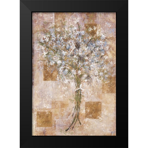 Blue Flowers Black Modern Wood Framed Art Print by Wiley, Marta
