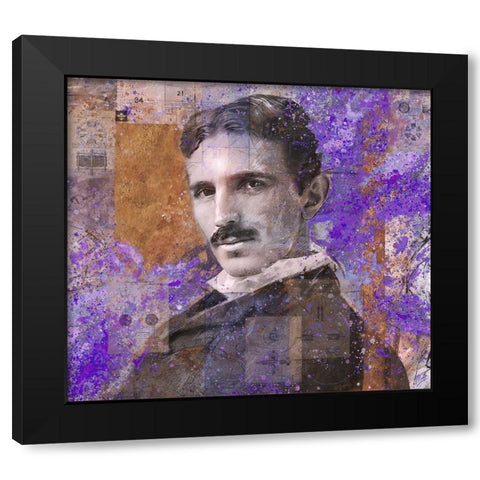 Tesla Purple Black Modern Wood Framed Art Print by Wiley, Marta