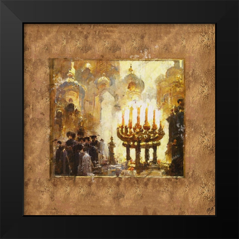 Abstract Menorah I Black Modern Wood Framed Art Print by Wiley, Marta
