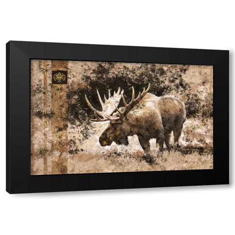 Moose II Black Modern Wood Framed Art Print with Double Matting by Wiley, Marta