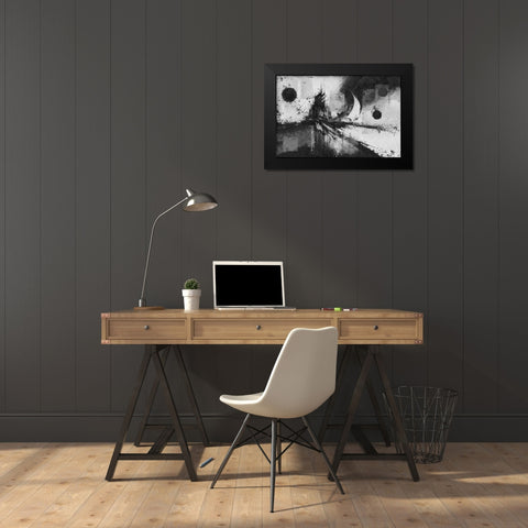 Black And White Poetry III Black Modern Wood Framed Art Print by Wiley, Marta