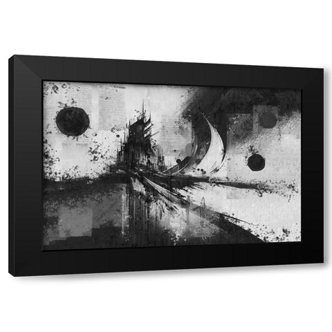 Black And White Poetry III Black Modern Wood Framed Art Print by Wiley, Marta