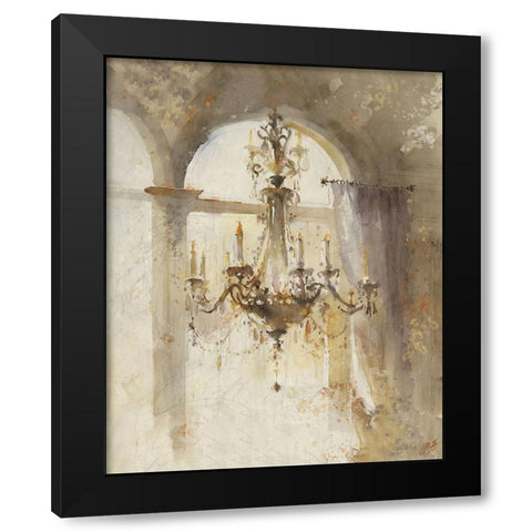 Chandelier Watercolor II Black Modern Wood Framed Art Print with Double Matting by Wiley, Marta