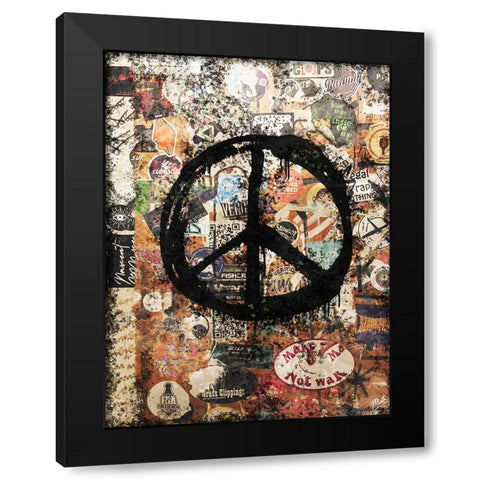 Peace II Black Modern Wood Framed Art Print with Double Matting by Wiley, Marta