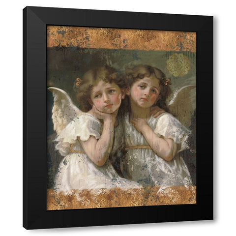 Litttle Angels V Black Modern Wood Framed Art Print by Wiley, Marta