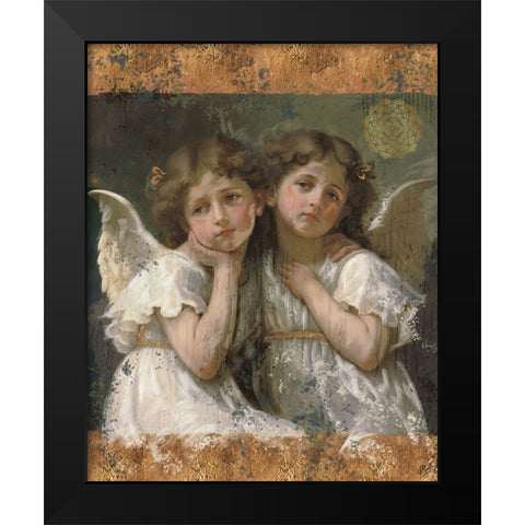 Litttle Angels V Black Modern Wood Framed Art Print by Wiley, Marta