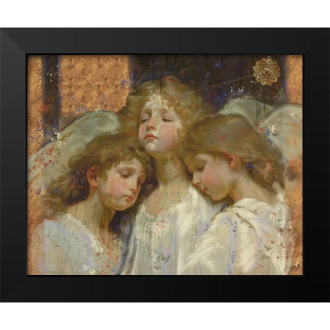 Little Angels VI Black Modern Wood Framed Art Print by Wiley, Marta