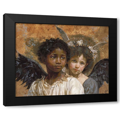 Little Angels VII Black Modern Wood Framed Art Print by Wiley, Marta