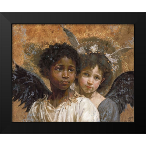 Little Angels VII Black Modern Wood Framed Art Print by Wiley, Marta