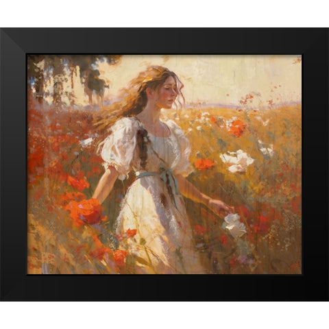 Poppies I Black Modern Wood Framed Art Print by Wiley, Marta