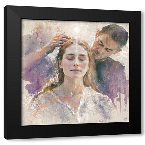 Reiki II Black Modern Wood Framed Art Print with Double Matting by Wiley, Marta