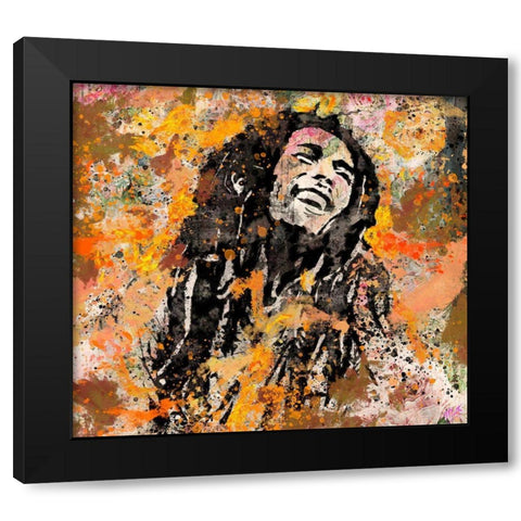 Bob Marley II Black Modern Wood Framed Art Print by Wiley, Marta