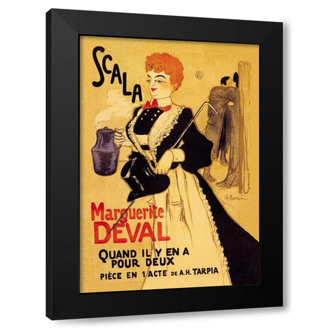 Scala Marguerite Deval Black Modern Wood Framed Art Print with Double Matting by Barrere, Adrien