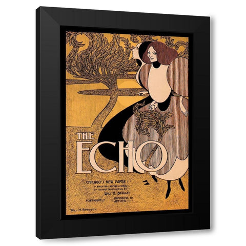 The Echo, 1895 Black Modern Wood Framed Art Print with Double Matting by Bradley, William H.