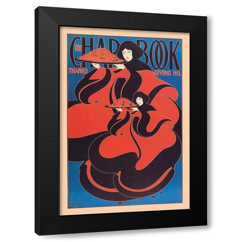 The Chap Book: Thanksgiving, 1895 Black Modern Wood Framed Art Print by Bradley, William H.