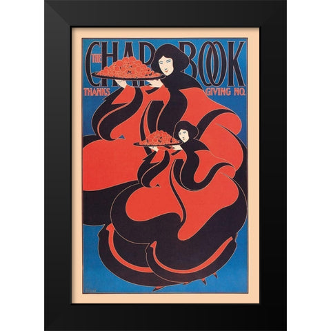 The Chap Book: Thanksgiving, 1895 Black Modern Wood Framed Art Print by Bradley, William H.
