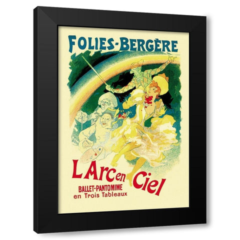 LArc en Ciel: Folies-Bergere, 1893 Black Modern Wood Framed Art Print by Cheret, Jules