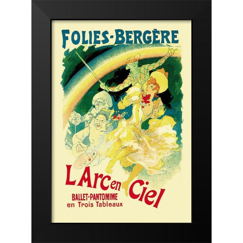 LArc en Ciel: Folies-Bergere, 1893 Black Modern Wood Framed Art Print by Cheret, Jules