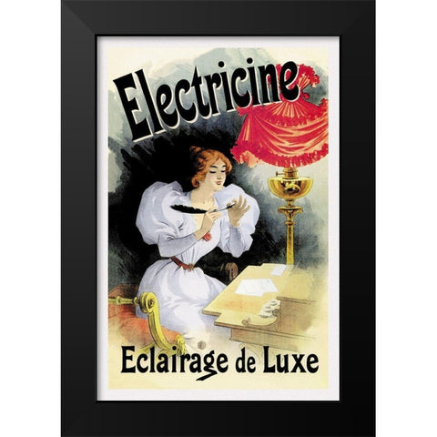 Electricine - Eclairage de Luxe Black Modern Wood Framed Art Print by Cheret, Jules