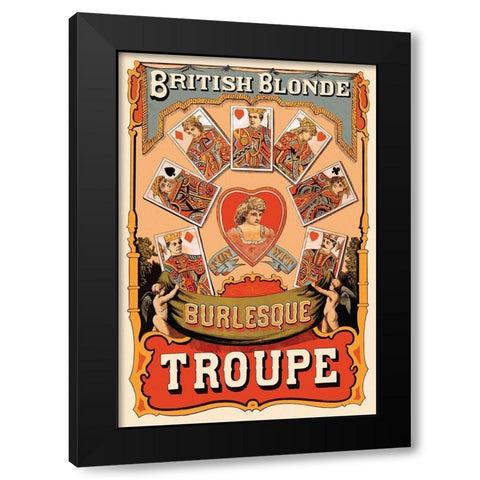 British Blonde Burlesque Troupe, 1870 Black Modern Wood Framed Art Print with Double Matting by Corbyn, Sheridan