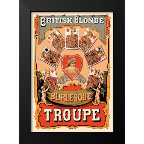 British Blonde Burlesque Troupe, 1870 Black Modern Wood Framed Art Print by Corbyn, Sheridan