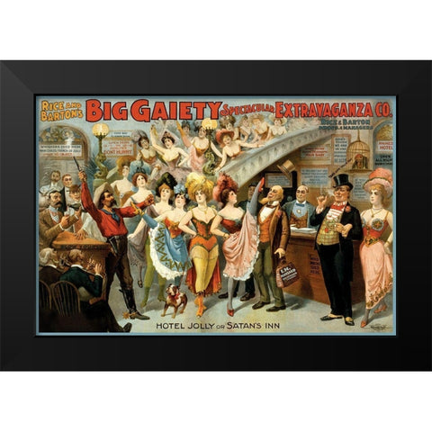 Hotel Jolly or Satans Inn, 1899 Black Modern Wood Framed Art Print by Courier Litho Company