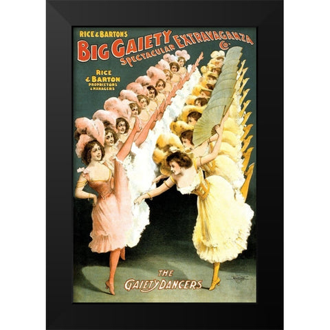 The Gaiety Dancers, 1900 Black Modern Wood Framed Art Print by Courier Litho Company