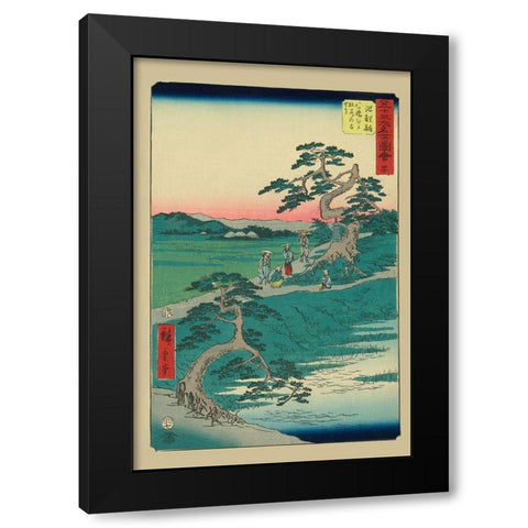 Chiryu, 1855 Black Modern Wood Framed Art Print by Hiroshige, Ando