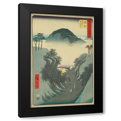 Okabe, 1855 Black Modern Wood Framed Art Print by Hiroshige, Ando