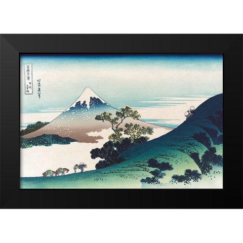 Inumi Pass in the Kai Province, 1830 Black Modern Wood Framed Art Print by Hokusai