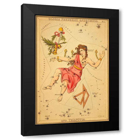 Gloria Frederici, Andromeda, and Triangula, 1825 Black Modern Wood Framed Art Print by Aspin, Jehoshaphat