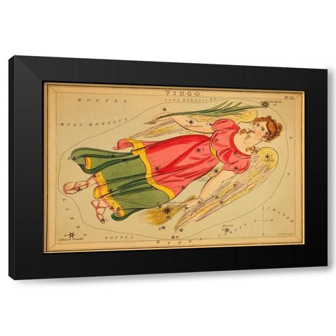 Virgo, 1825 Black Modern Wood Framed Art Print by Aspin, Jehoshaphat