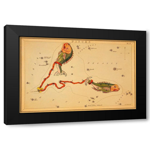 Pisces, 1825 Black Modern Wood Framed Art Print by Aspin, Jehoshaphat