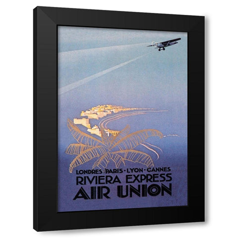 Riviera Express Air Union Black Modern Wood Framed Art Print with Double Matting by Maurus, E.