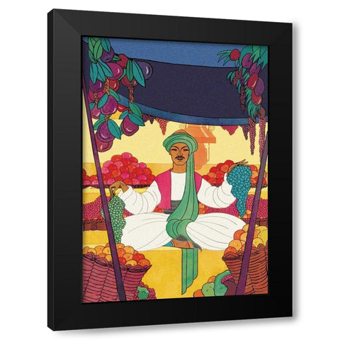 Afghanistan - The Bazaar Fruit-Seller, 1925 Black Modern Wood Framed Art Print with Double Matting by McIntosh, Frank