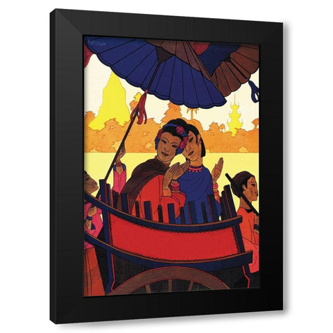 Burma-The Golden Landscape, 1925 Black Modern Wood Framed Art Print by McIntosh, Frank