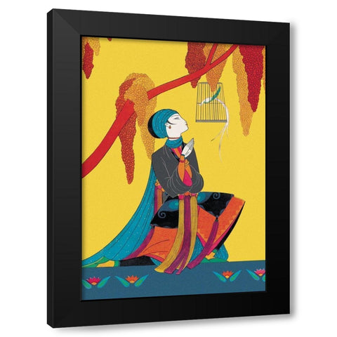 The Talking Bird, 1926 Black Modern Wood Framed Art Print with Double Matting by McIntosh, Frank